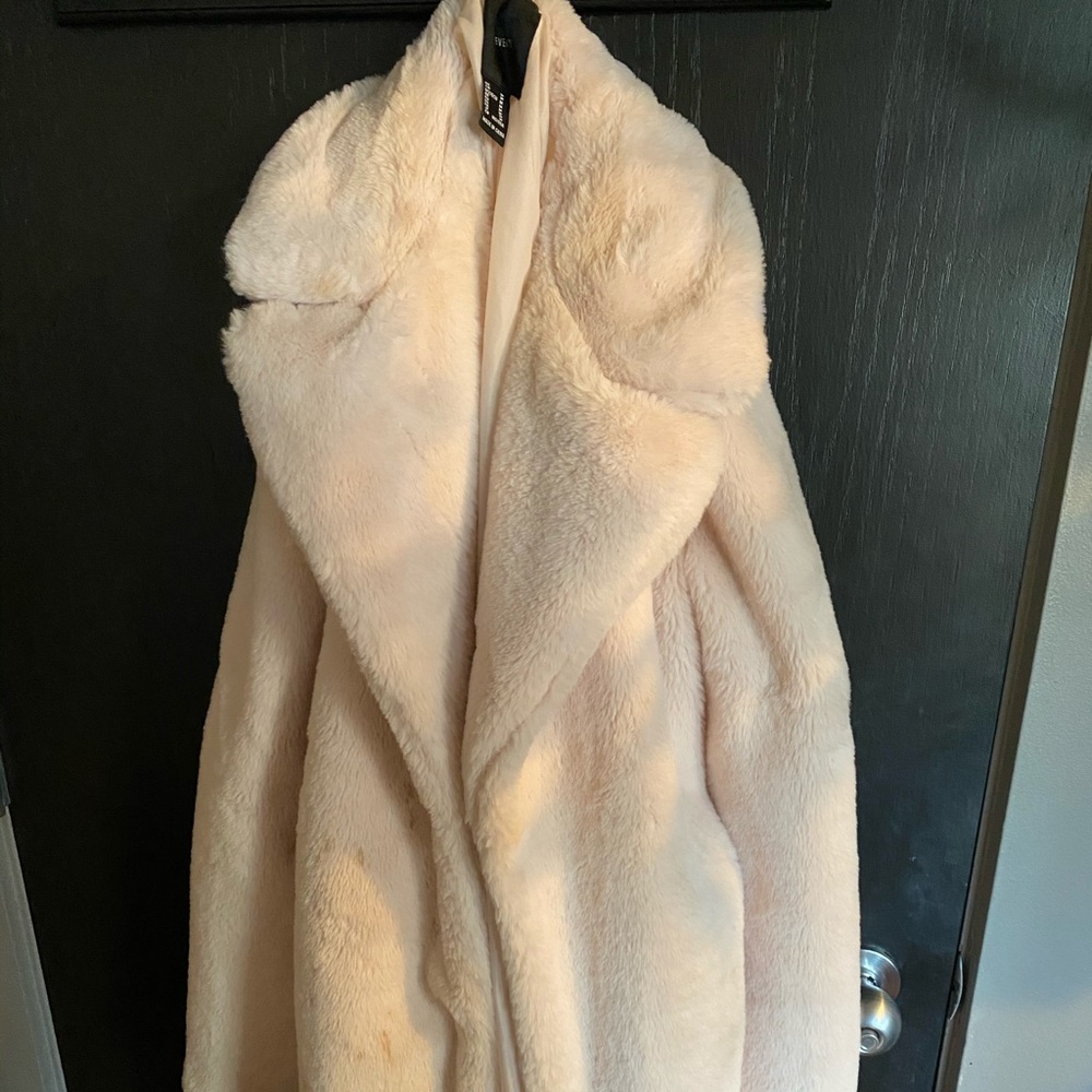 Forever 21 pink faux fur coat